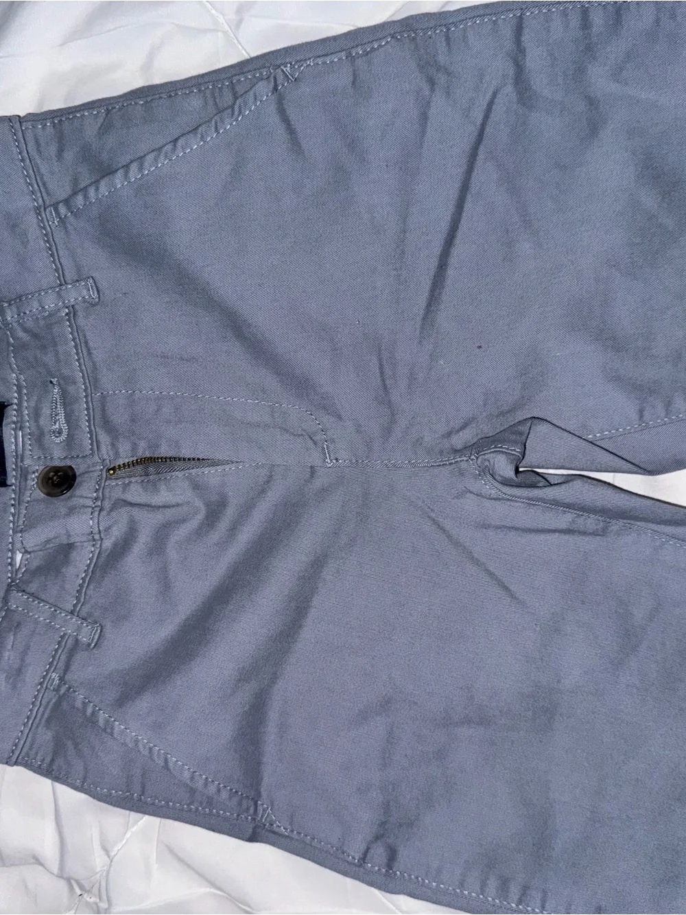 Place Men's Light Gray-Blue Flat Front Shorts